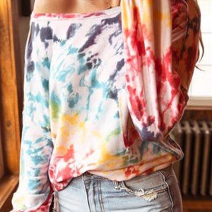 Multicolor Tie Dye Long Sleeve Top